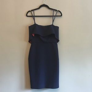 BCBG Max Azria Navy Strapless Cocktail Dress